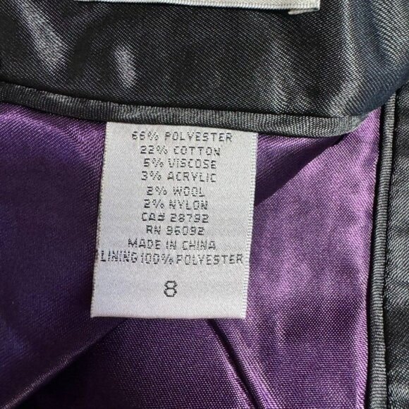 Dalia Collection‎ Modern Fit Gray Purple Woven Knit Straight Pencil Skirt - Picture 3 of 11